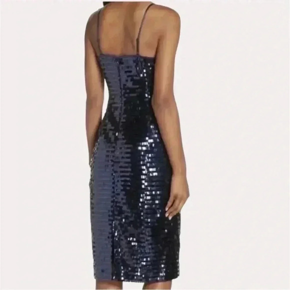 Eliza J Sequin Cocktail Party Sheath Dress Navy Blue size 10 - Picture 2 of 7